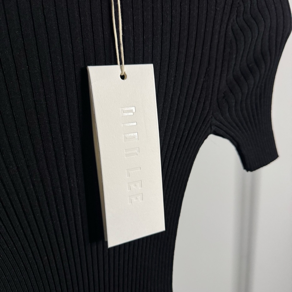 Dion Lee Black Gradient Rib T-Shirt - Picture 5 of 6